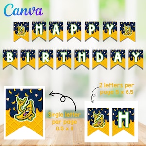 Savannah Bananas Baseball Drip Ice Cream Birthday Banner, Savannah Bananas Birthday Banner, Baseball Ice Cream Drip Digital Banner
