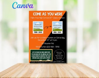 Come As You Were Class Reunion Party, Throwback, Class Reunion, Dress Up, Come As You Were Digital Class Reunion Invitation