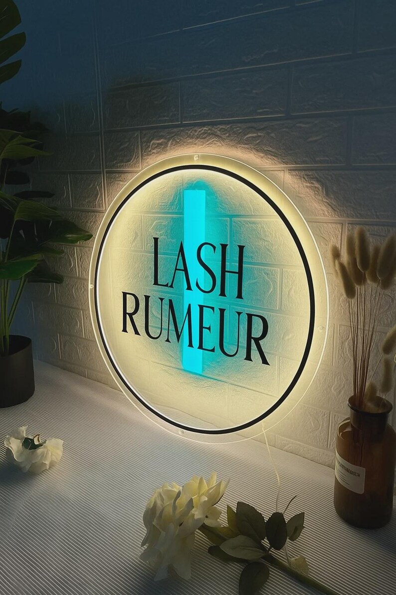 Personalized Round Acrylic LED Backlight Sign Custom Business Sign for ...