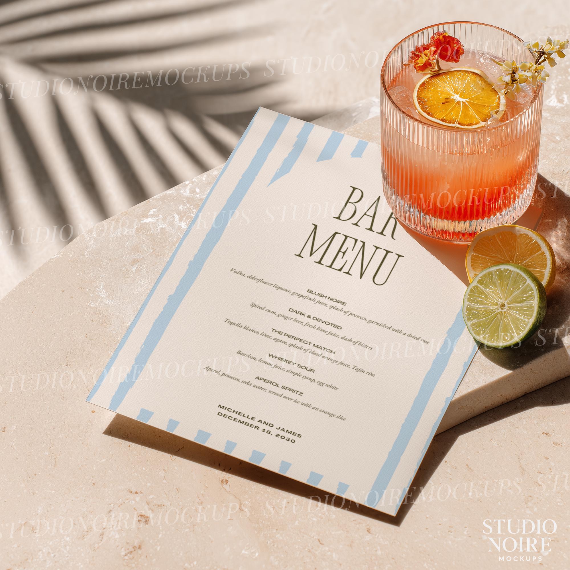 Menu Order Invite Tropical Invitation Mockup, 5x7 Invite, Bar Menu (PSD) - Etsy