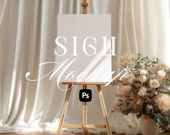 Welcome Sign Mockup, Wedding Sign Mockup, Sign Mockup, Easel Sign Mockup, 18x24 Easel Mockup, Mockup, PSD, Minimalistic Sign Mockup, Mockups