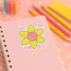 Smiley Flower Sticker: Waterproof Vinyl Decal for Laptop, Water Bottle