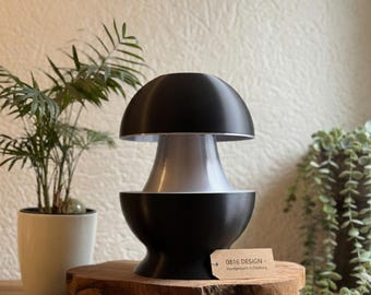 Retro table lamp, black silver, Bauhaus style, living room lighting, designer lamp, model "Lightball - Black Silver"