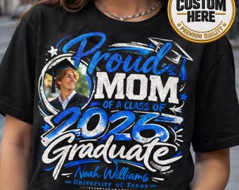 Proud Mom 2026 Graduate Shirt, Custom Family Graduation Tee, Personalized Senior Family Squad Shirt