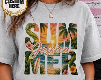 Personalized Summer Family Vacation Shirt, Custom Family Beach Trip Tee, Matching Summer Vacation Shirts with Names