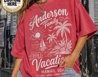 Custom Family Vacation Shirts, Personalized Matching Group Tees, Beach Trip Family Travel Shirt, Friends Vacation Apparel, Summer Top