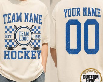 Custom Hockey Shirt, Personalized University Hockey Est Custom Year Shirt, Custom Game Day Tee, Hockey Mom Hockey Lover Gift