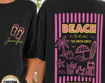 Personalized Beach Vacation Group Shirt, Custom Beach Crew Shirt, Family Trip Summer Vacation Tee, Company Trip Beach Tees, Summer Shirt