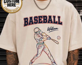 Personalized Baseball Player Shirt, Custom Baseball Name Tee, Baseball Lover Gift, Sports Fan Shirt