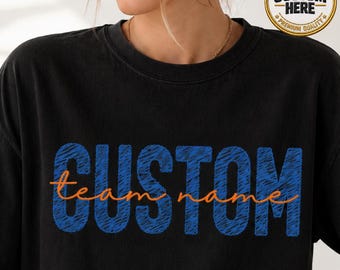 Custom School Spirit Print Shirt, Personalized Sports Team Tee, Mascot Shirt, Field Day Matching Shirts, Game Day Tee, Varsity Doodle Shirt