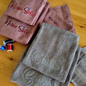 Towels with personalized embroidery