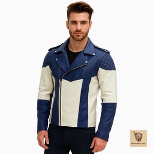 USA Leder Bikerjacke | Retro Motorrad Cosplay Jacke | Handgemachte Punk Rock Festival Mantel, Gothic Steampunk Mode