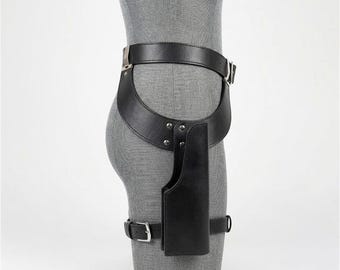 Cinturón con doble funda Black Sabine Wren, arnés de cuero para cosplay de Mandalorian, accesorio de disfraz hecho a mano