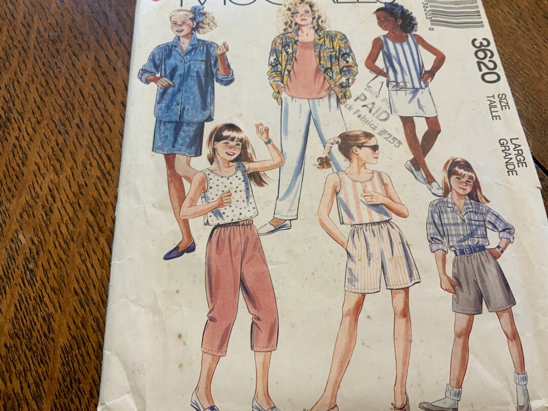 Mccalls 3620, Girl’s Shirt Top Pattern, Pants and Skirt Pattern ...