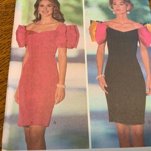 Butterick 6057, Misses Dress Pattern, Sizes 6 8 10 12, Uncut 90’s Jessica Howard Pattern