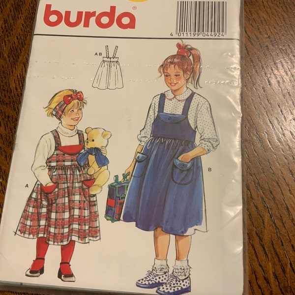 Burda  4492, Girl’s Jumper Pattern, sizes 4 6 8 10 12, Uncut Pattern