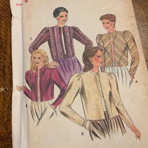 Butterick 4130,  Misses Jacket Pattern, Size 8, Uncut