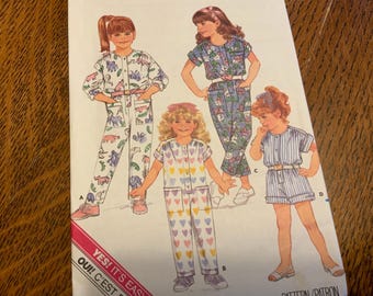 Butterick 4883, Child’s Jumpsuit Pattern, Sizes 4 5 6, Easy Sew Pattern, Uncut