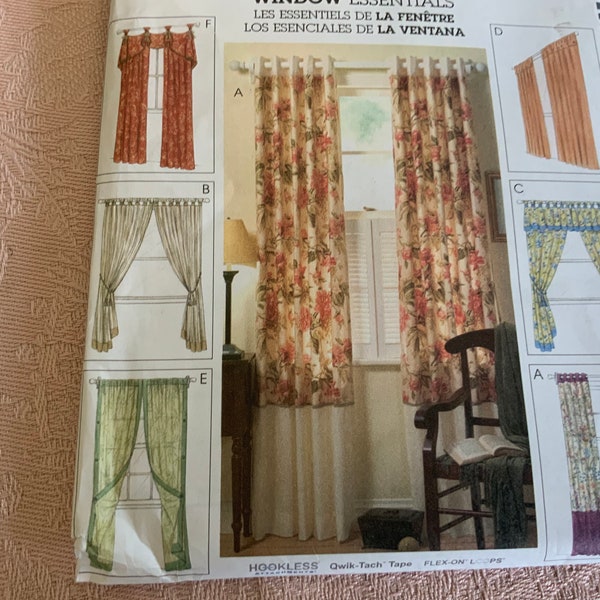 McCalls 4331, Window Treatment Pattern, Curtain Pattern, Uncut 6 Styles