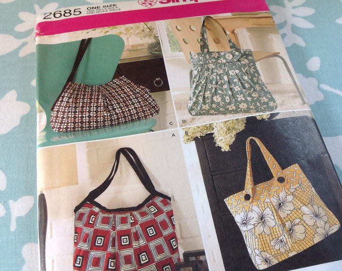 Simplicity Pattern 2685, Handbag Pattern, Cloth Bag Pattern, Tote Bag ...