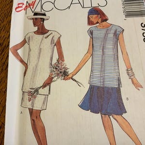 McCalls 3730, Tunic and Skirts Pattern, Sizes 8 10 12 14, Uncut Easy Sew, Elastic Waist
