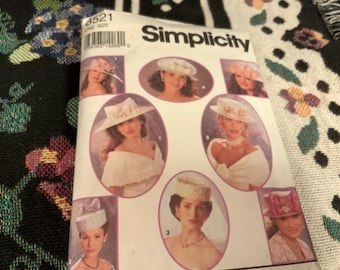 Simplicity 8521, Wedding Hats Pattern, One Size 22”
