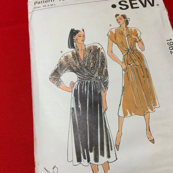 Kwik Sew Pattern 1962, Top and Skirt Pattern, Uncut Sizes XS S M L, Vintage 1989 Pattern