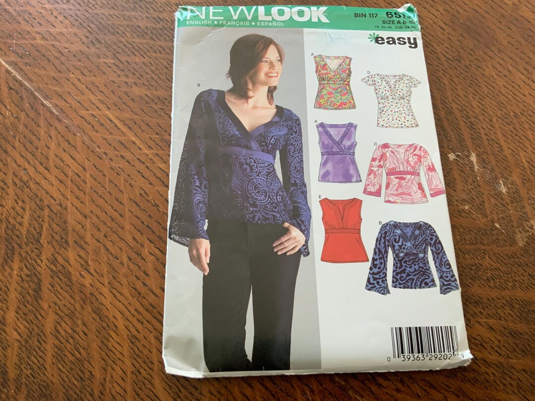 New Look Pattern 6515, Misses Top Pattern, 3 Variations, Sizes 8 10 12 ...