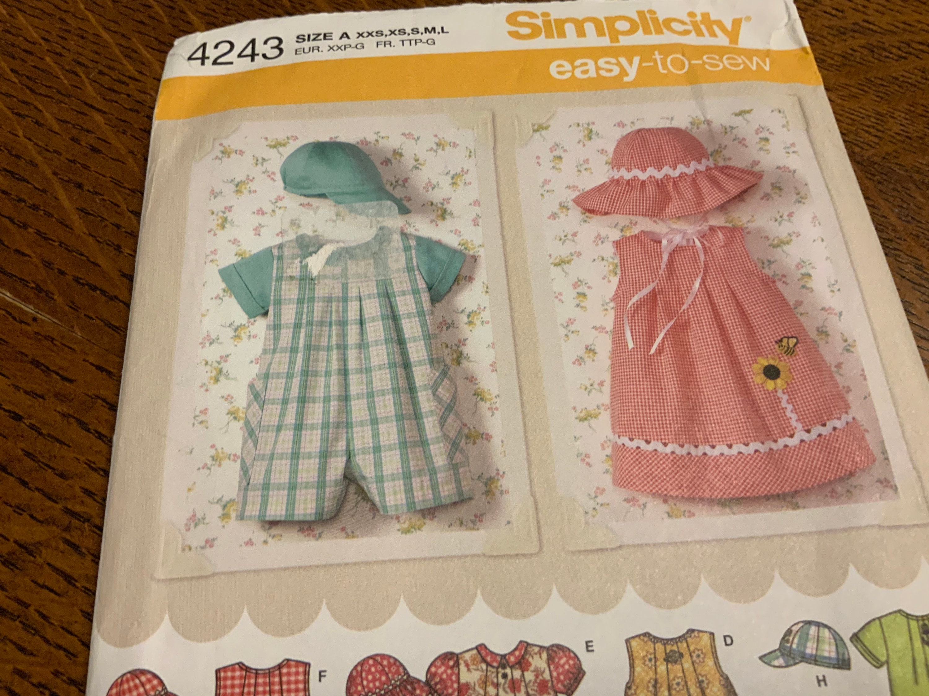Simplicity 4243 Simplicity 4243, Baby Dress Pattern, Romper Pattern, Uncut Sizes XXS to ...