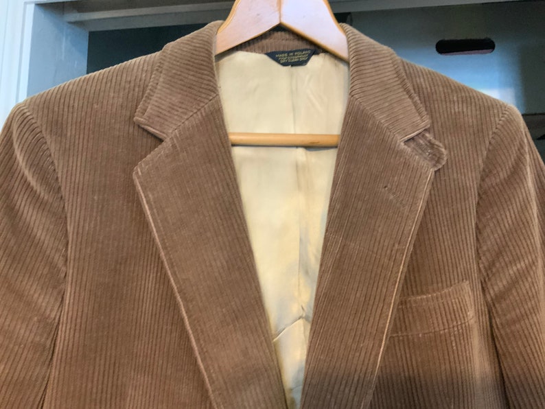 Early 80\u2019s Vintage Mans Jacket Made in Poland Jacket Barrister for Walkers Dark Brown Corduroy Jacket Men\u2019s Corduroy Sport Jacket