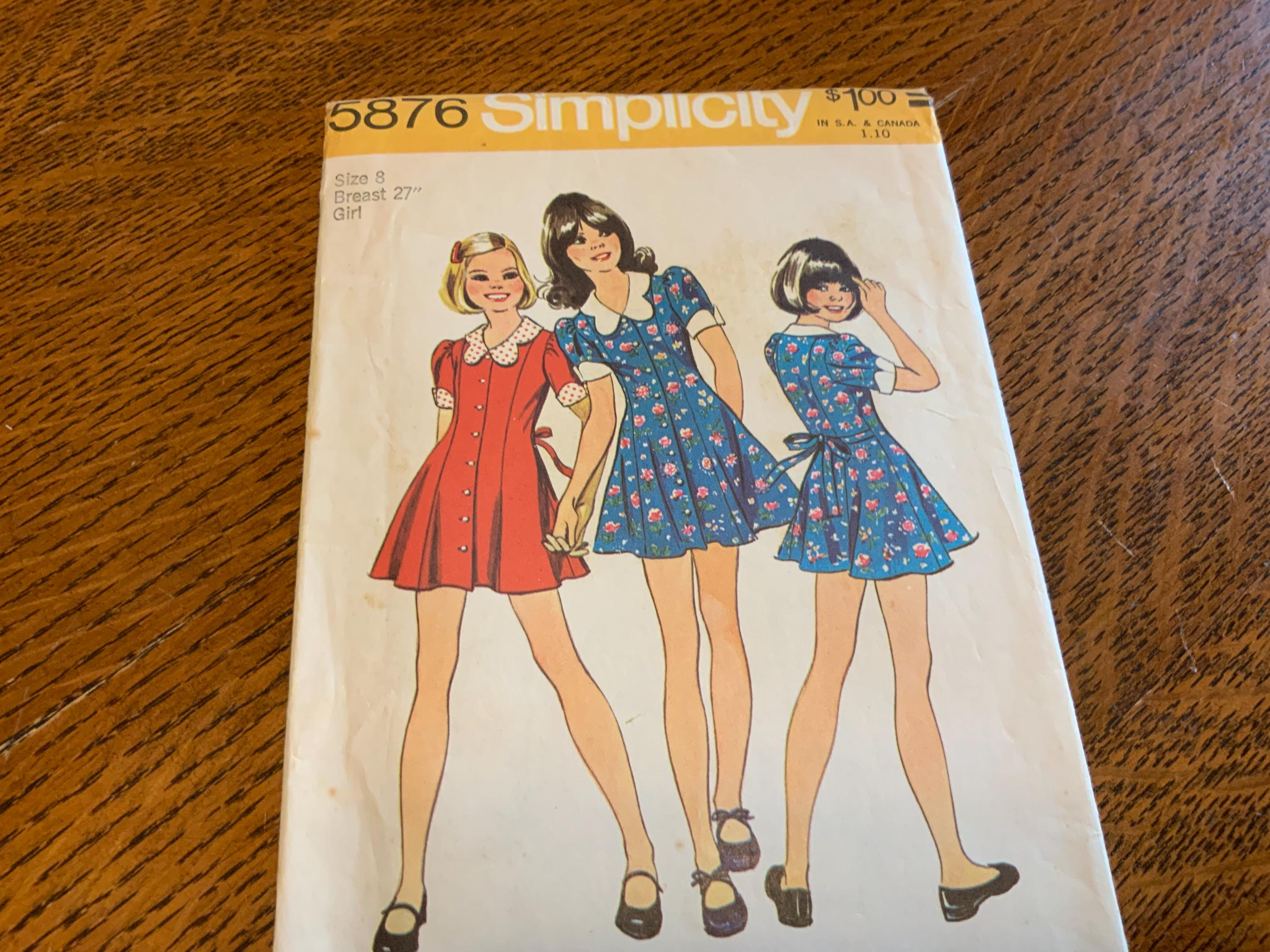 Simplicity 5876, Girl’s Dress Pattern, Vintage 1973, Size 8 Uncut - Etsy