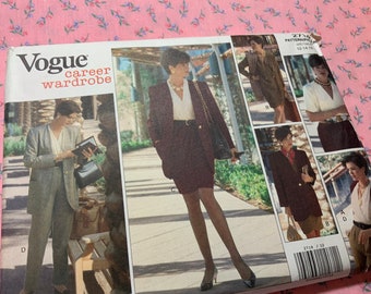 Vogue 2718, Skirt Jacket Dress Blouse Pants Pattern, wardrobe Pattern, , Sizes 12 14 16, Uncut 1991
