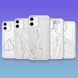 Naked Woman Body Phone Case One Line Art Booty Cover for 17, 17Pro/Air, 16e/Pro 15,14, SamsungS25 S24Ultra S23FE S22 A16 Pixel10, 9Pro XL 8A