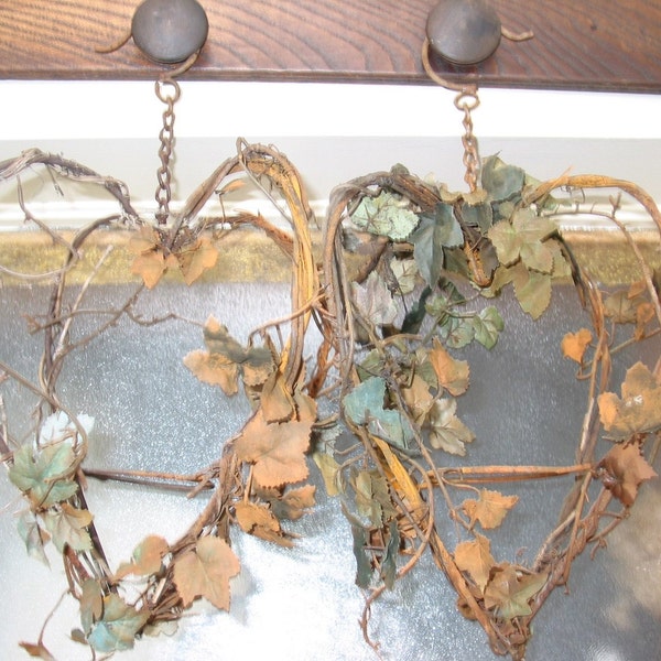 Twin Doubled Hearts, Planters, Candle,lantern or vase holders, Rusty, Twig/Vine, shipping included in price.
