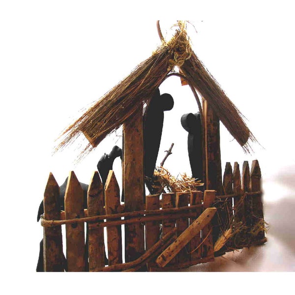 Nativity Scene - rustic, with silhouettes.