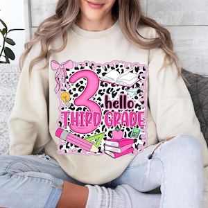 Hello 3rd Grade Teacher Coquette Bow Back To School Girls Png, Hello Pre-k 3rd Grade Png, Girl Back to School, Teacher Png, Instant Download