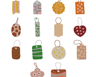 Gift Tags Embroidery Design - Keychain Embroidery Design - Gift Labels Embroidery Design - Rings Machine Embroidery Design Files - 8 Sizes