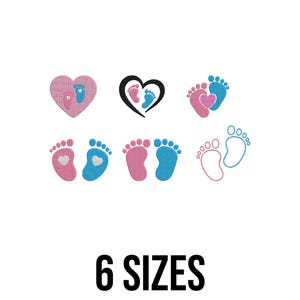 Baby Feet Embroidery Design - Baby Foot Embroidery Design - Newborn Baby Embroidery Design - Baby Machine Embroidery Design Files - 6 Sizes