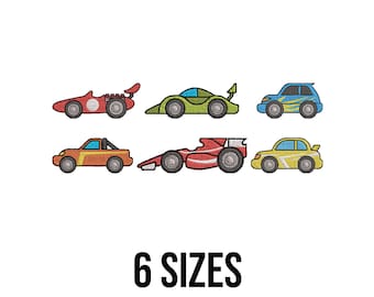 Cars Bundle Embroidery Design - Sports Car Embroidery Design - Racing Cars Embroidery Design - Machine Embroidery Design - Files - 6 Sizes