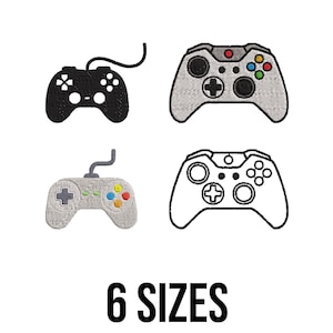 Game Controller Embroidery Design - Video Game Controller Embroidery Design - Gamer Embroidery - Machine Embroidery Design Files - 6 Sizes