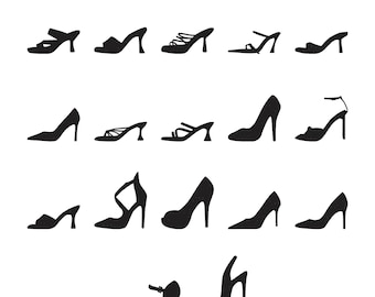High Heel Embroidery Design - Sandals Embroidery Design - Girl Shoes Embroidery Design - Mini Heel Machine Embroidery Design Files - 8 Sizes