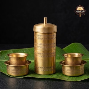 Brass Dabara Coffee Filter Set | Indian Drip Coffee Maker | Vintage Kitchen Gift