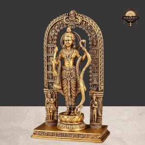 Ram Lala Brass Idol | Shree Ram Murti | Ayodhya Statue | Pooja Decor Gift