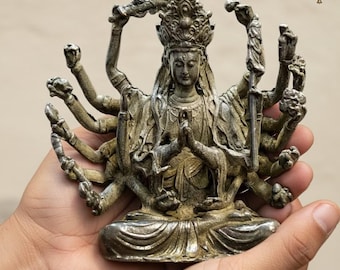 Estatua de Guanyin de múltiples brazos / Decoración Feng Shui de Buda Sagrado / Paz, protección y bendiciones