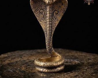 Brass Naag Devta Idol 4.5” | Handcrafted Vasuki Snake | Shiva Serpent Statue