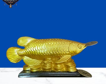 アロワナ 魚 アートプリント ゴールデンドラゴンフィッシュ アジアン