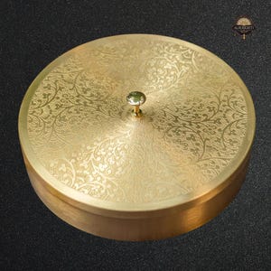 Premium Handmade Brass Masala Box | Traditional Indian Spice Dabba with 7 Compartments | Vintage Kitchen Storage & Gift- 7.3 inches