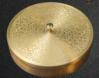 Handmade Brass Masala Dabba: Traditional Indian Spice Box with 7 Compartments