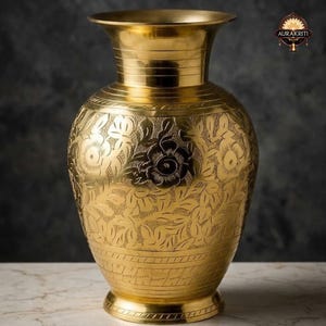 Handcrafted Brass Flower Vase | Vintage Gold Home Decor, 12 Inch