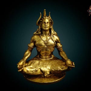 Lord Shiva Statue Meditating Mahadev Idol with Trishul Adiyogi Hindu God Sculpture Indian Home Decor Spiritual Gift